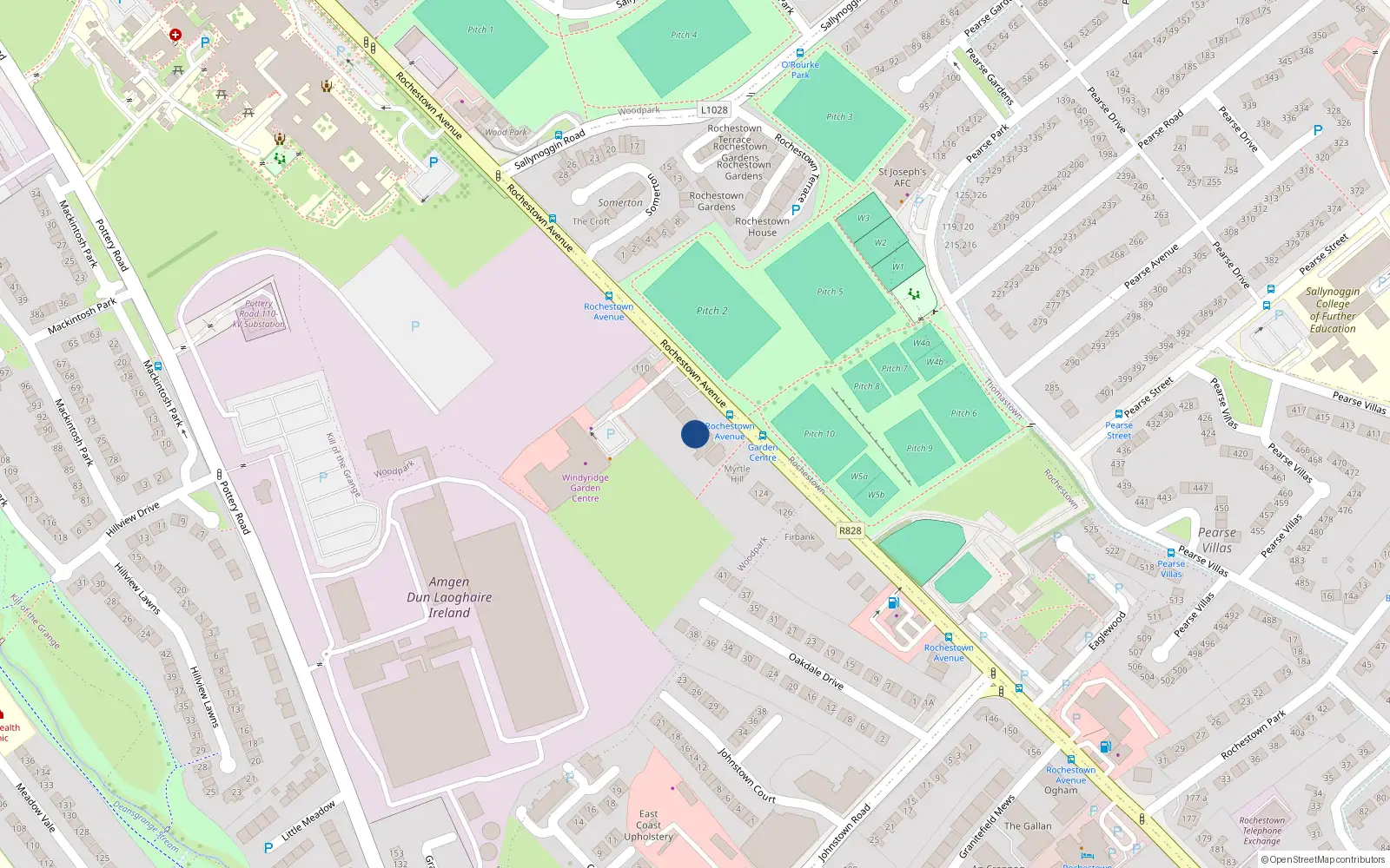 Overhead map showing the location of 120A Rochestowon Avenue, Dun Laoghaire