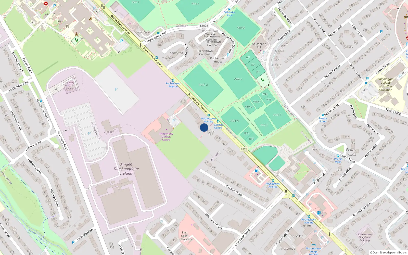 Overhead map showing the location of 120C Rochestown Avenue, Dun Laoghaire, Dublin