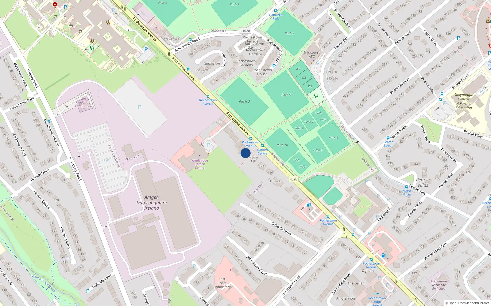 Overhead map showing the location of 120C Rochestown Avenue, Dún Laoghaire