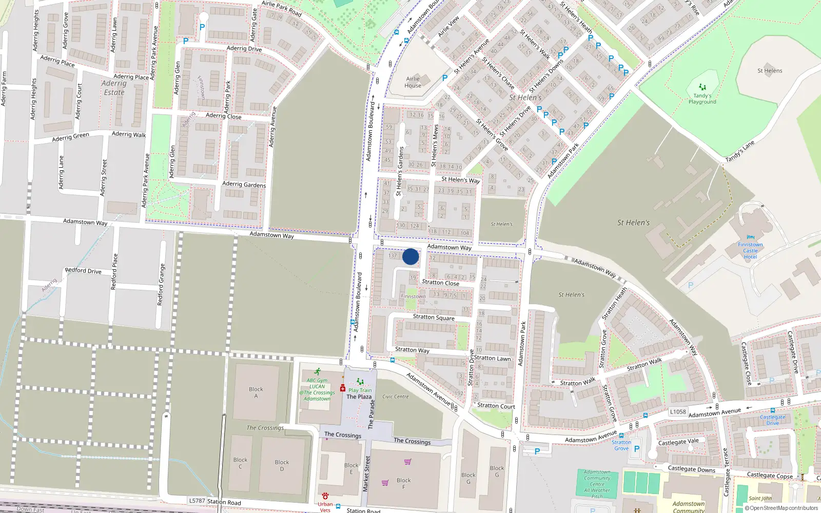 Overhead map showing the location of 129 Adamstown Way, Adamstown Square, Adamstown