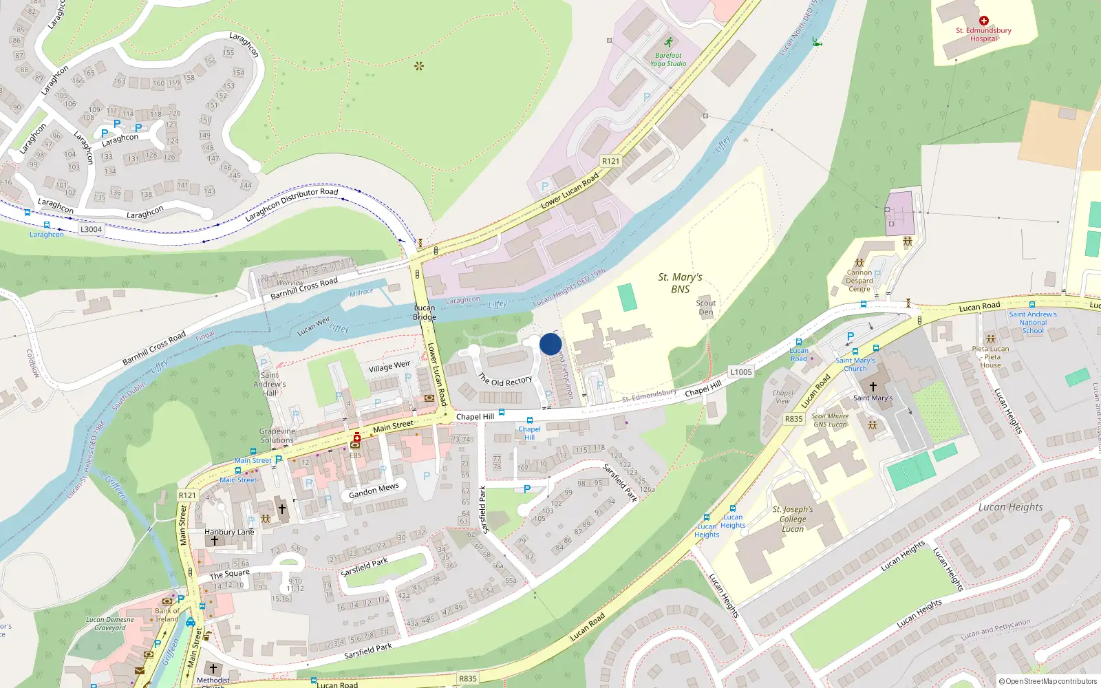 Overhead map showing the location of 13 The Old Rectory, Lucan