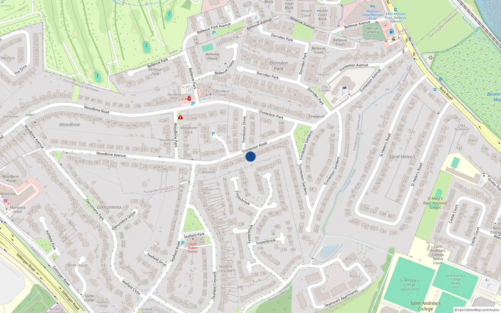 Overhead map showing the location of 13 Trimleston Road, Trimleston or Owenstown