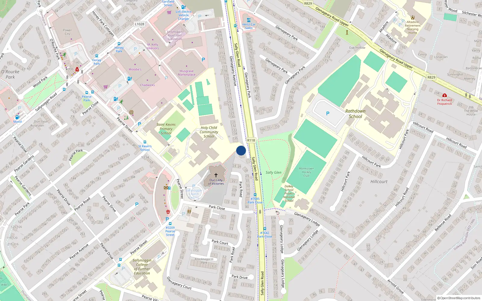 Overhead map showing the location of 137 Glenageary Avenue, Thomastown, Glenageary