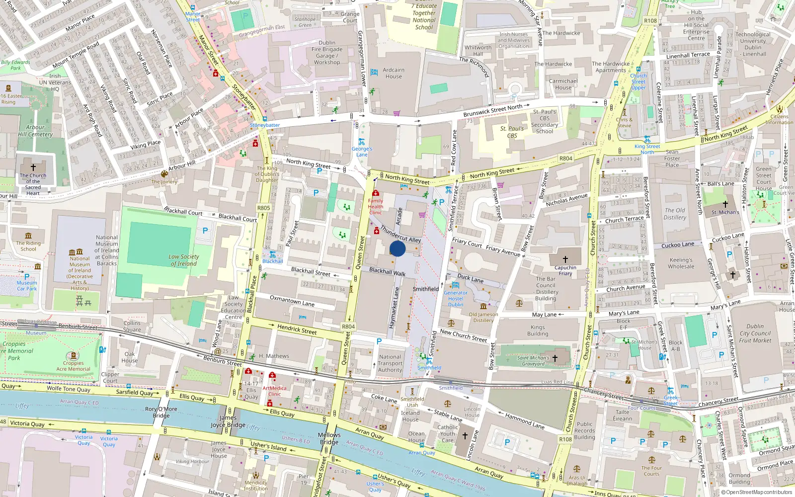 Overhead map showing the location of 139A Block A, Smithfield Market, Dublin 1