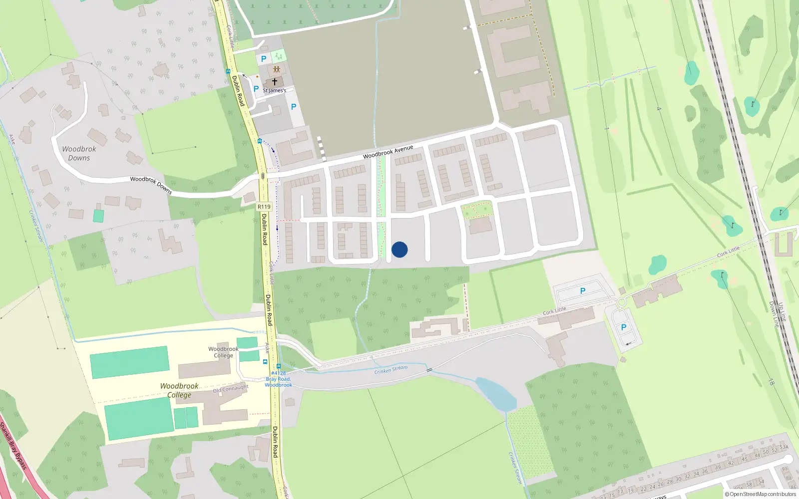 Overhead map showing the location of 14 Woodbrook Copse, Bray