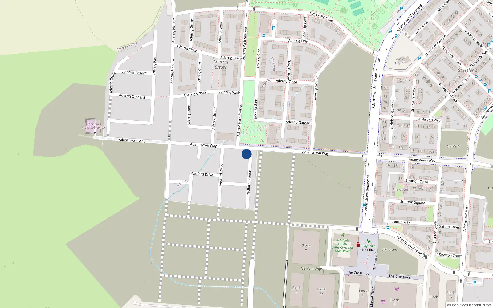 Overhead map showing the location of 149 Adamstown Way, Lucan