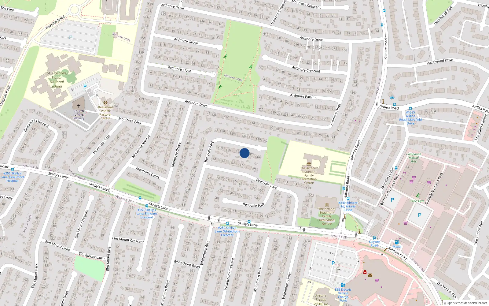 Overhead map showing the location of 149 Beauvale Park, Dublin 5