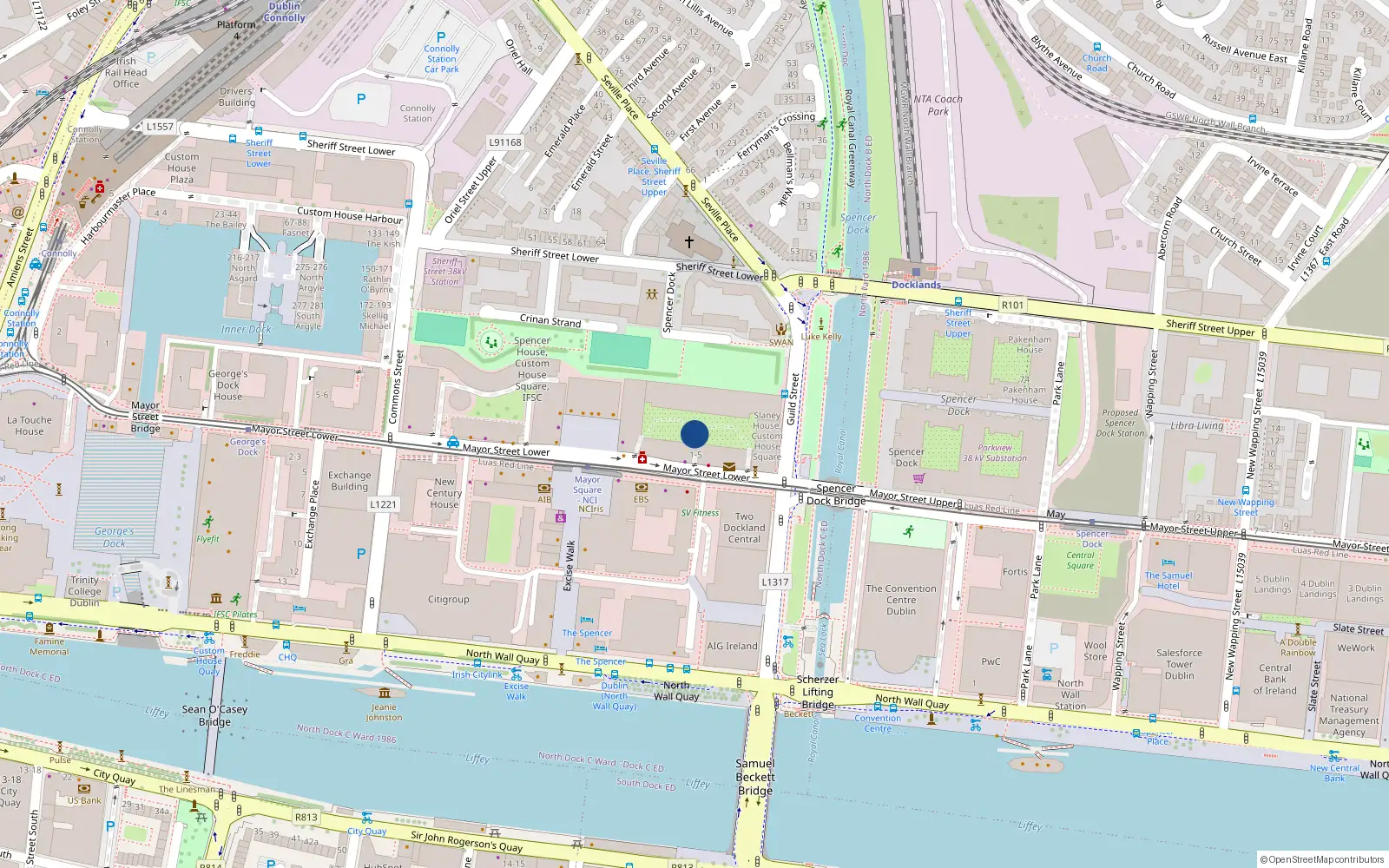 Overhead map showing the location of 15 Dargle House Custom, House Square Mayor St Lower, Part Folios 80 111588F & 125229F