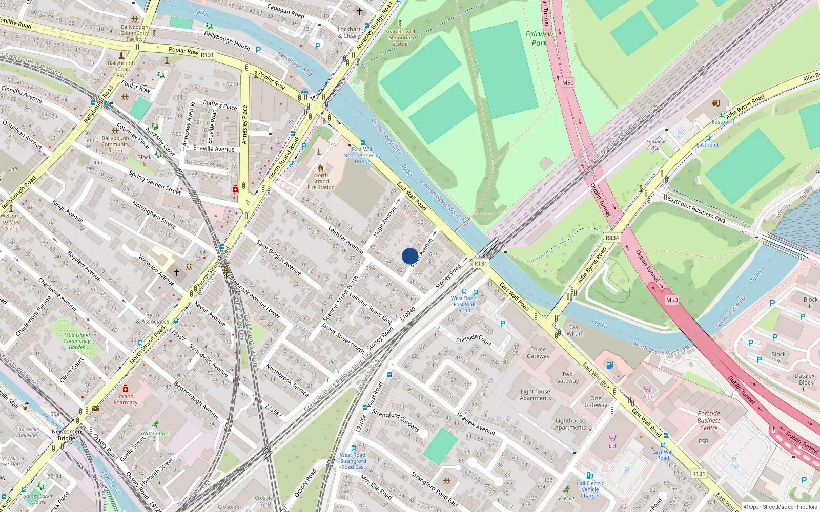 Overhead map showing the location of 15 Faith Avenue, North Strand