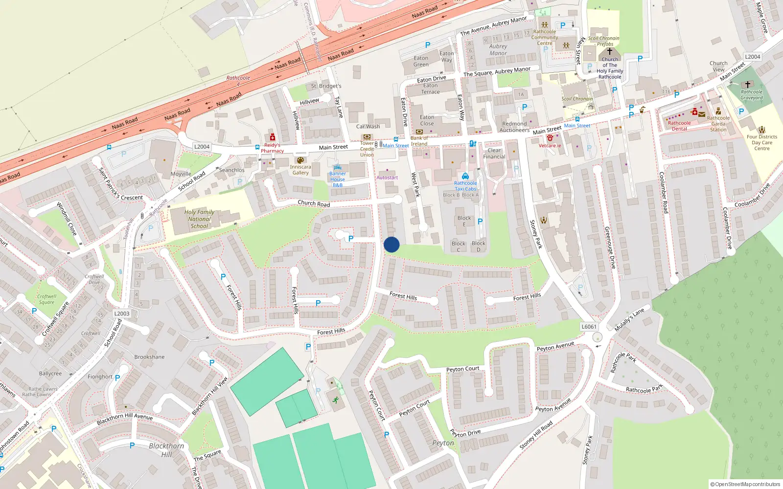 Overhead map showing the location of 15 Forest Hills, Rathcoole