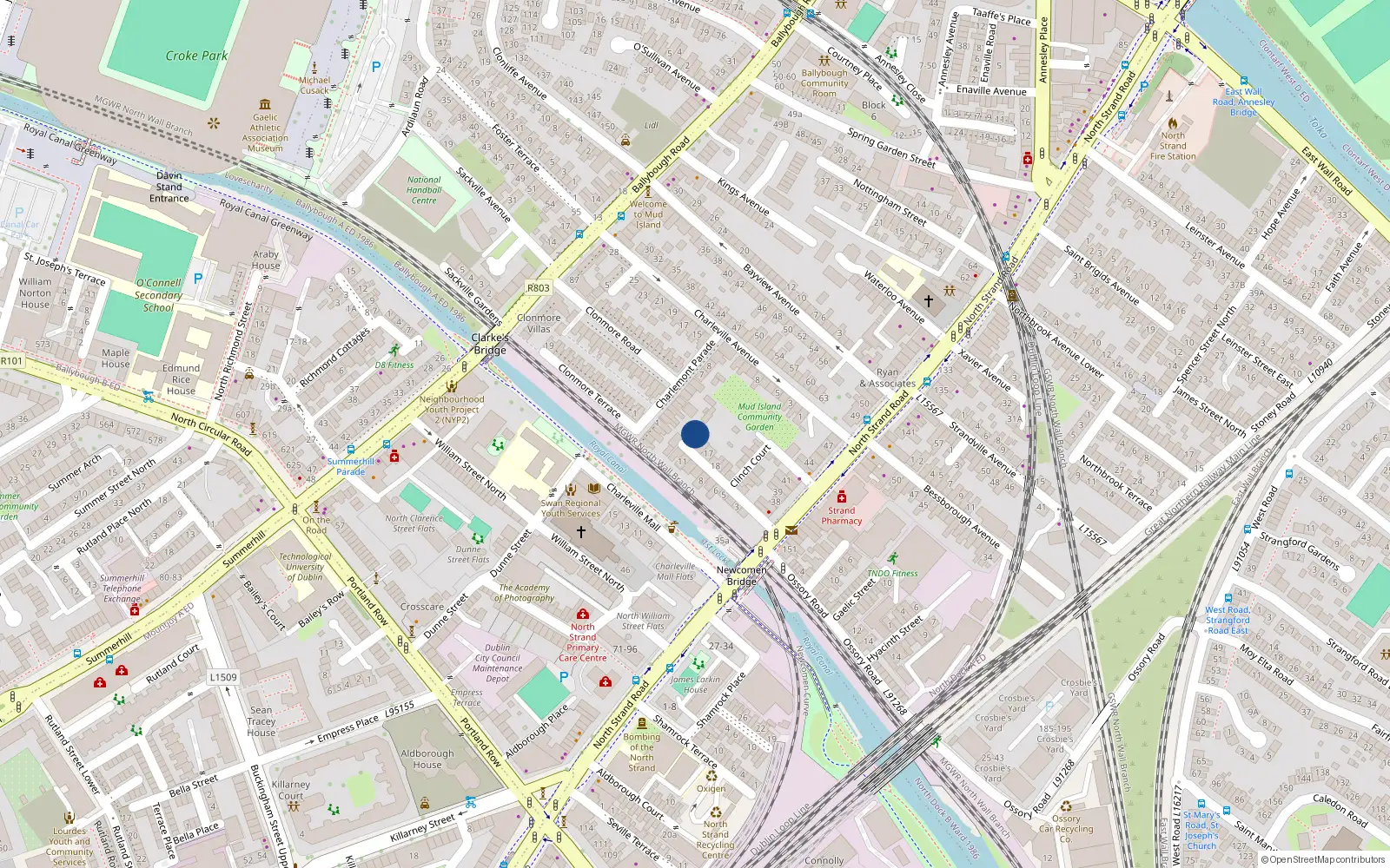 Overhead map showing the location of 15 Newcomen Avenue, North Strand