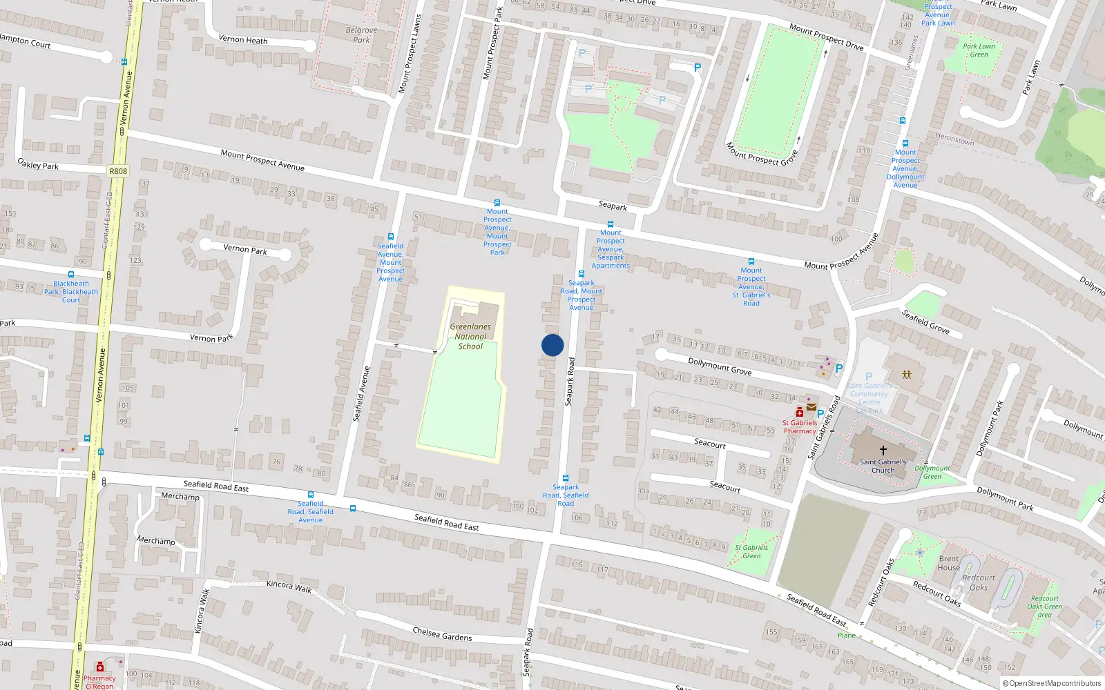 Overhead map showing the location of 15 Seapark Road, Dublin 3