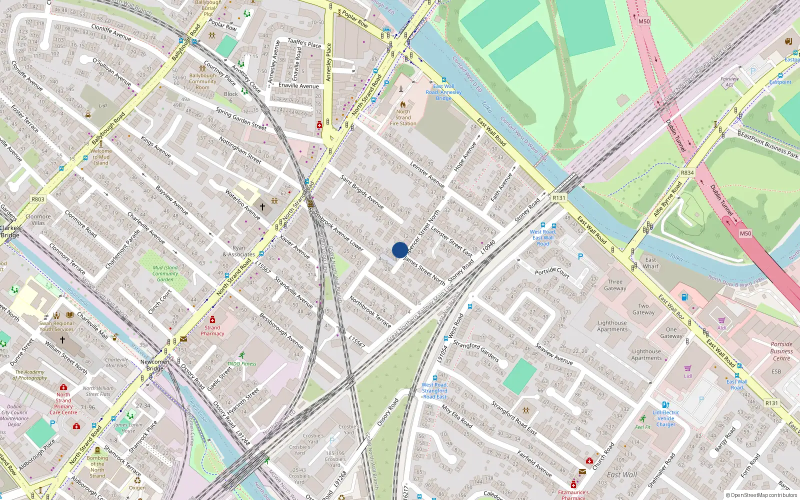 Overhead map showing the location of 15 Spencer Street North, North Strand