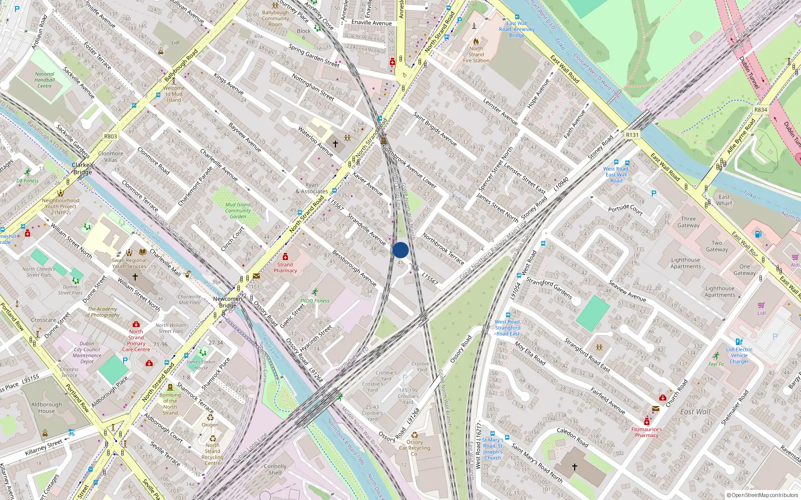 Overhead map showing the location of 15 Strandville Avenue, Dublin 3