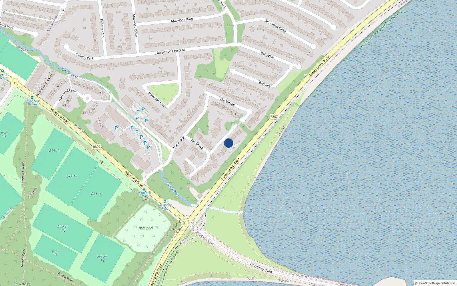 Overhead map showing the location of 15 The Court, Dublin 5