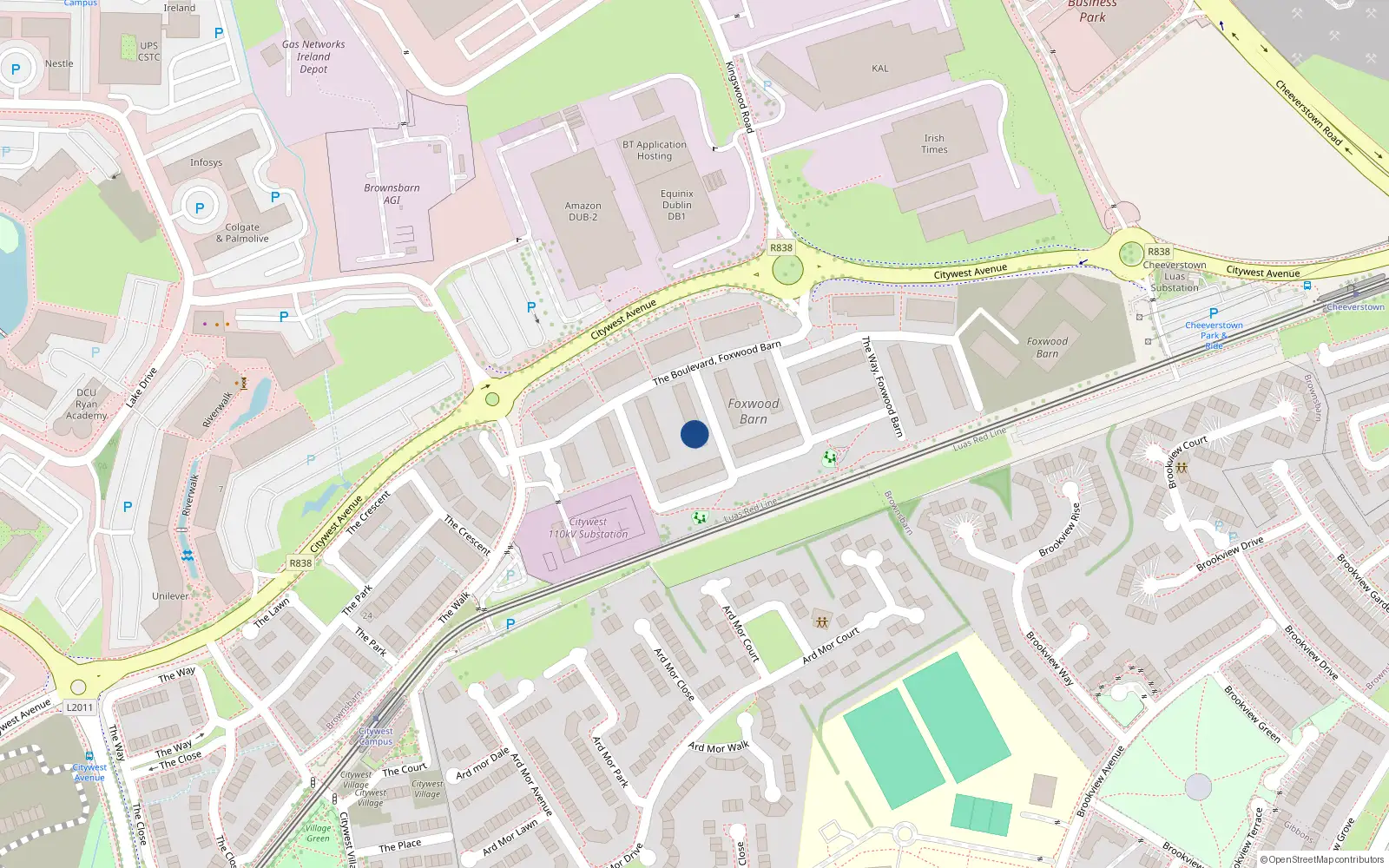Overhead map showing the location of 15 The Drive, Brownsbarn