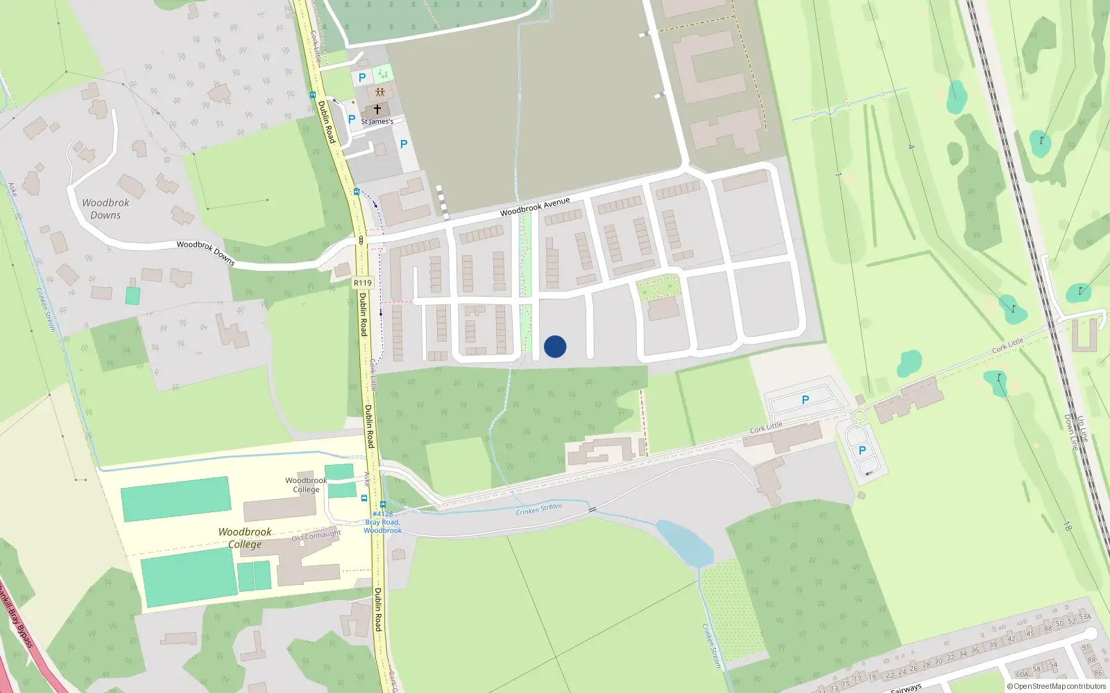 Overhead map showing the location of 15 Woodbrook Copse, Bray