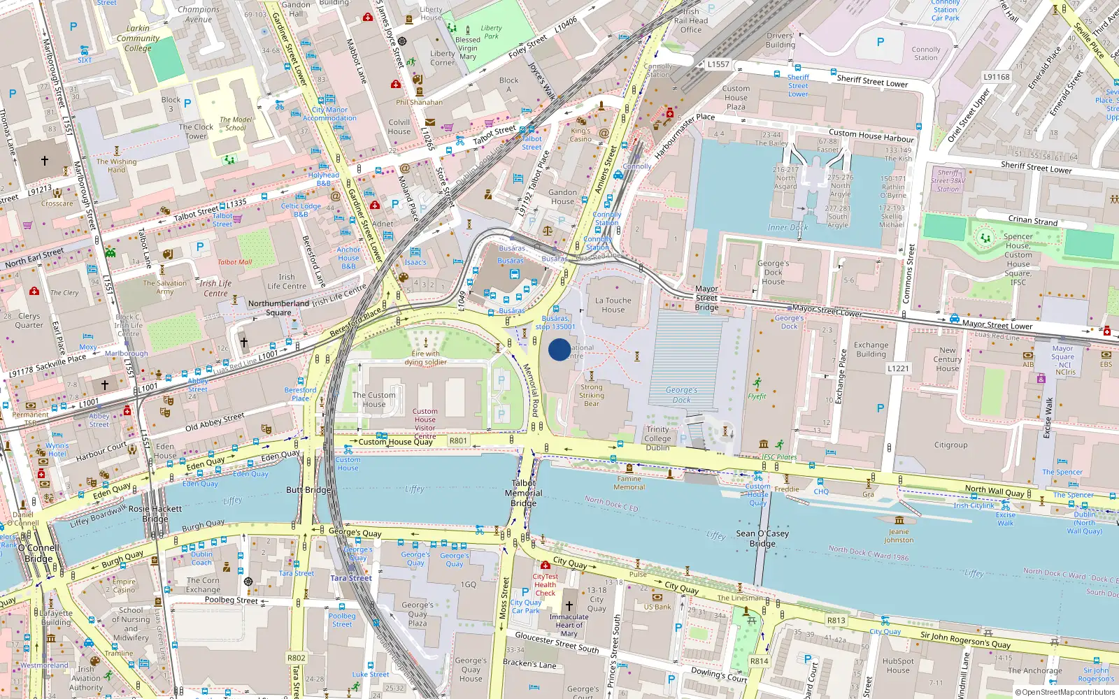 Overhead map showing the location of 159 Shannon House, Ifsc, Dublin 1
