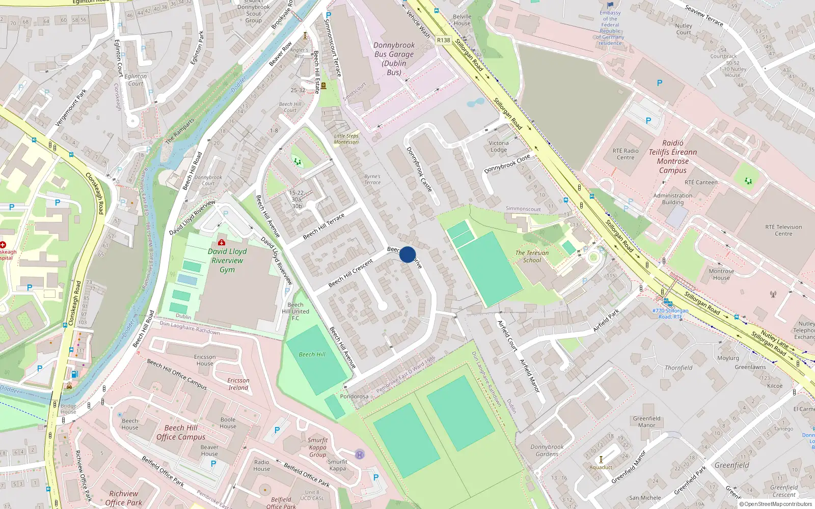 Overhead map showing the location of 15D Beech Hill Drive, Roebuck