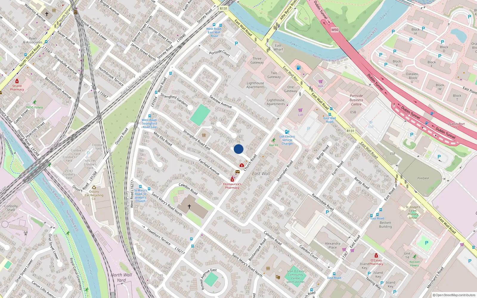 Overhead map showing the location of 16 Church Square, Dublin 3