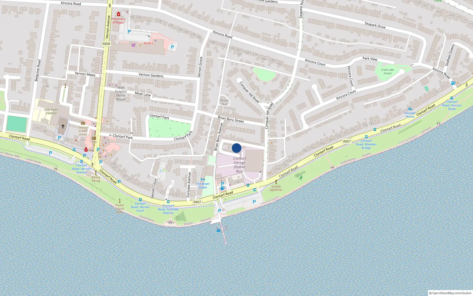 Overhead map showing the location of 16 Conquer Hill Avenue, Dublin 3