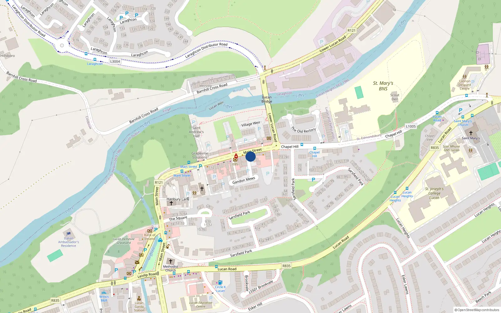 Overhead map showing the location of 16 Gandon Mews, Lucan