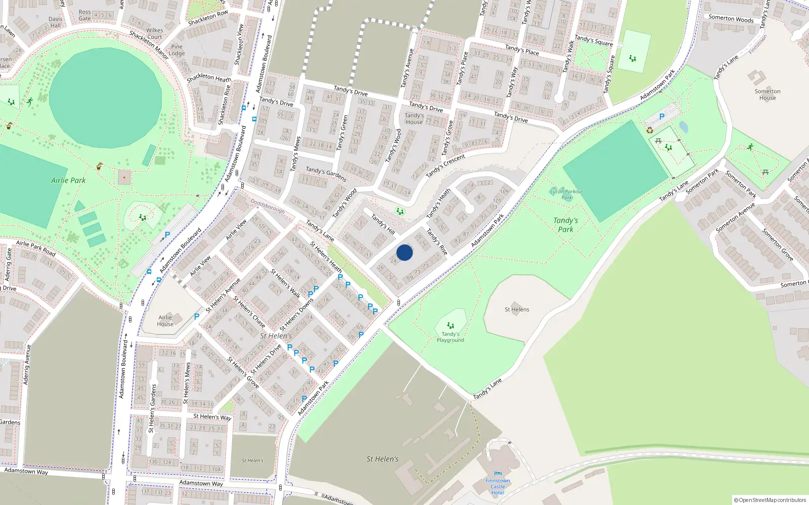 Overhead map showing the location of 16 Tandy's Heath, Lucan