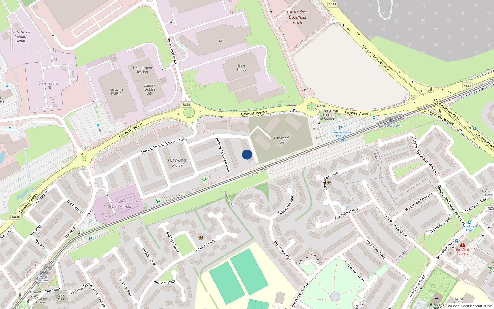 Overhead map showing the location of 16 The Avenue, Citywest