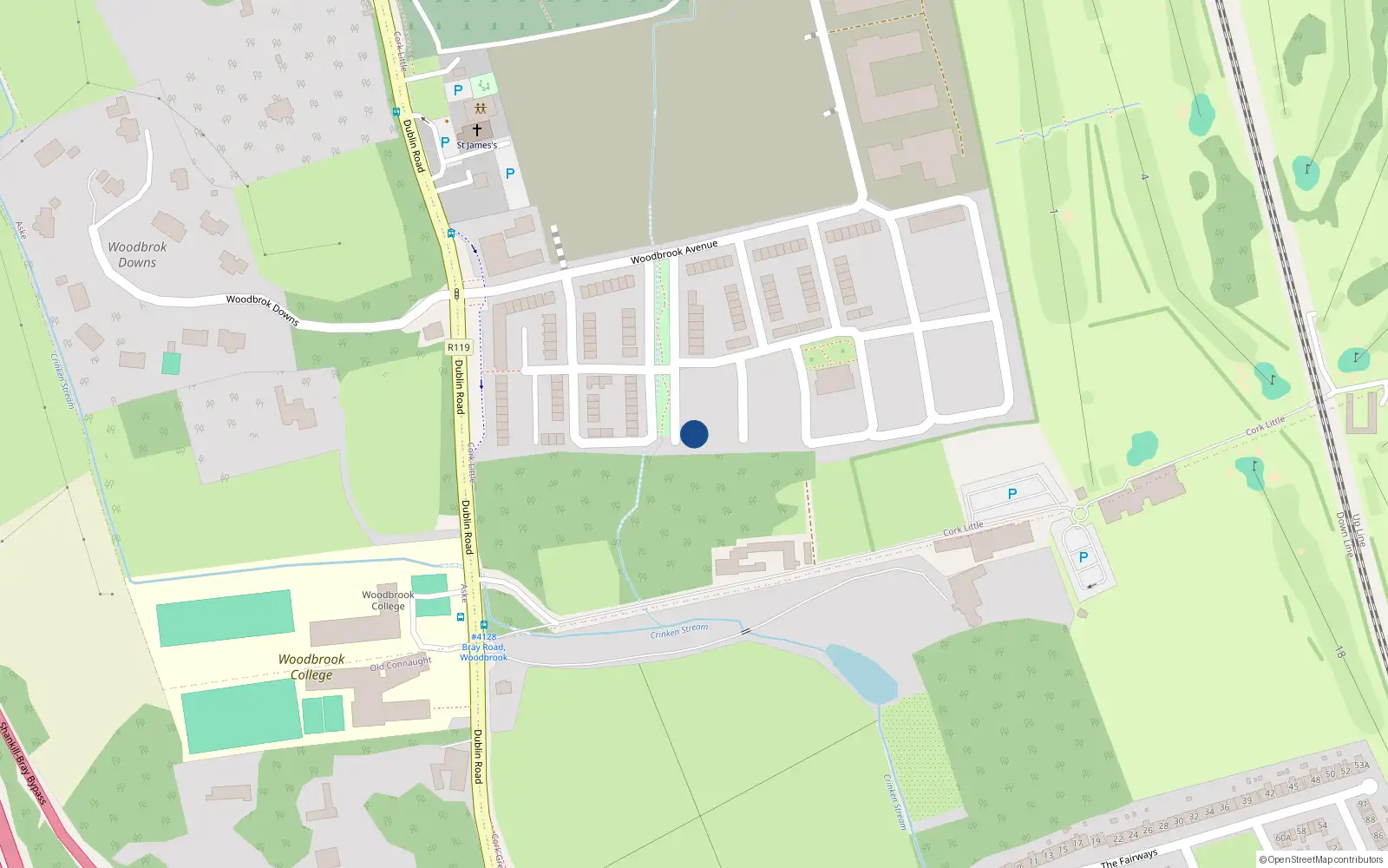 Overhead map showing the location of 16 Woodbrook Copse, Bray
