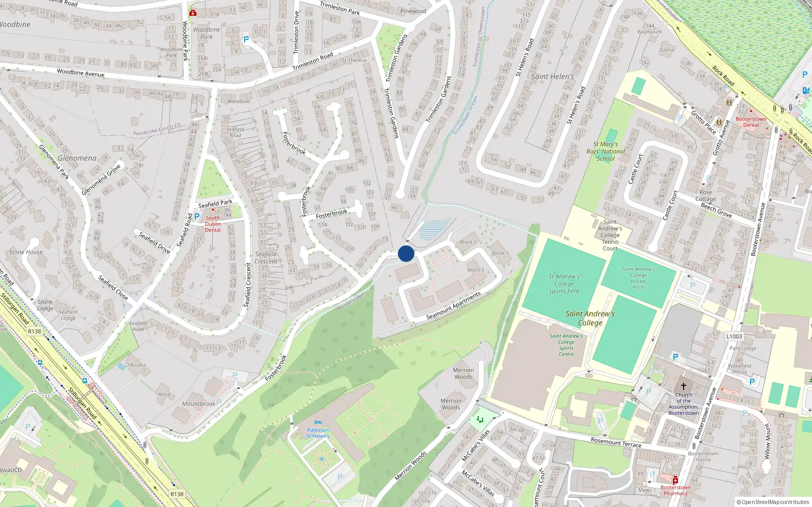 Overhead map showing the location of 165 Seamount, Blackrock