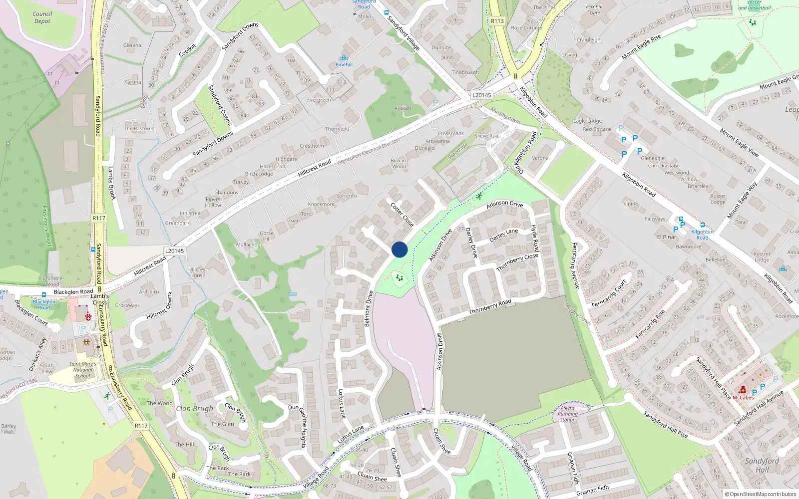 Overhead map showing the location of 17 Belmont Drive, Stepaside