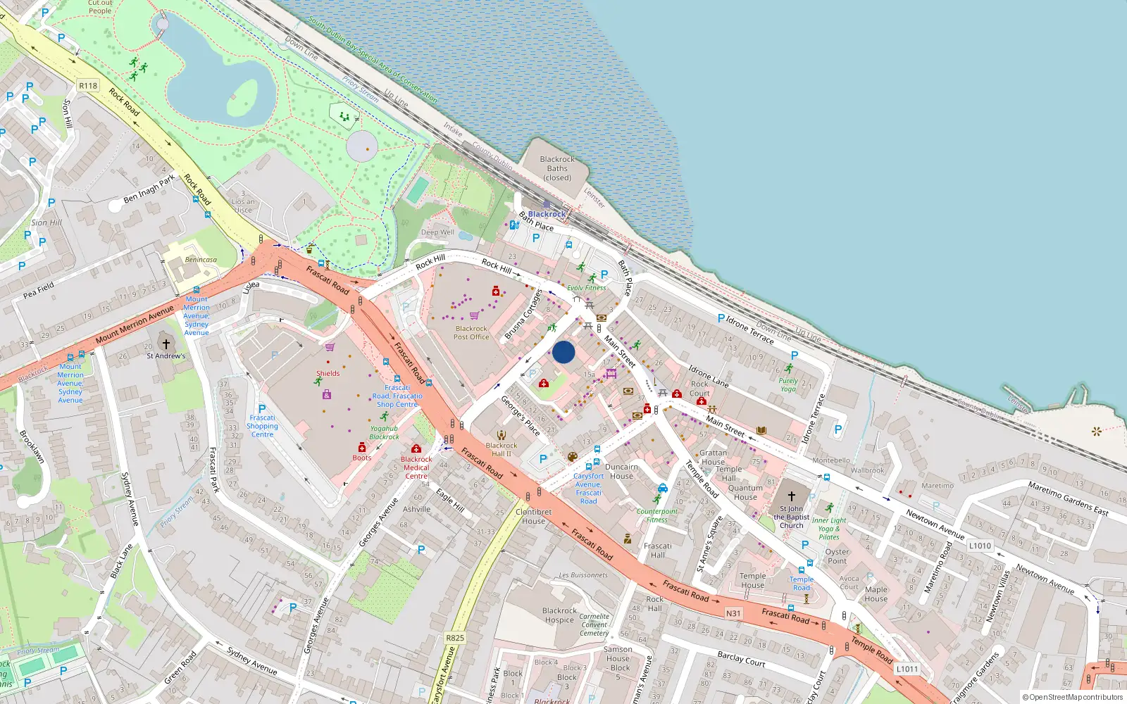 Overhead map showing the location of 17 Carraig Court, Georges Avenue, Blackrock