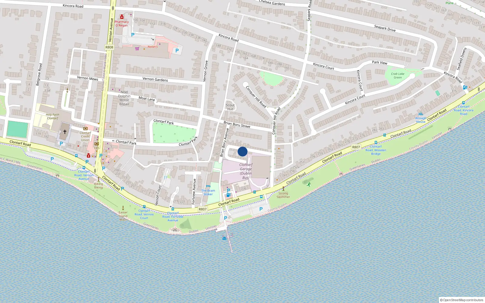 Overhead map showing the location of 17 Conquer Hill Avenue, Dublin 3