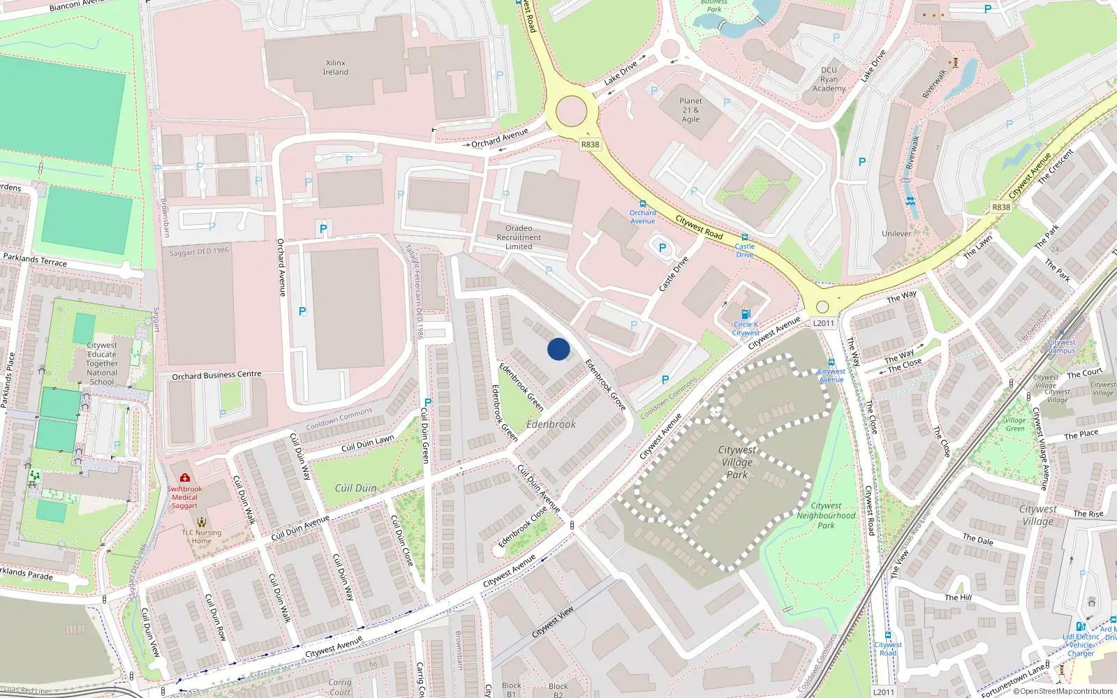 Overhead map showing the location of 17 Edenbrook Grove, Citywest