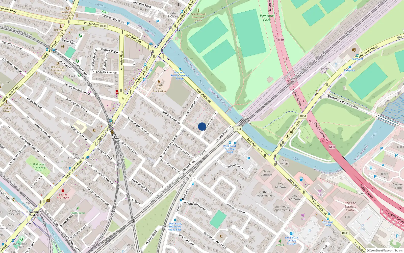 Overhead map showing the location of 17 Faith Avenue, North Strand