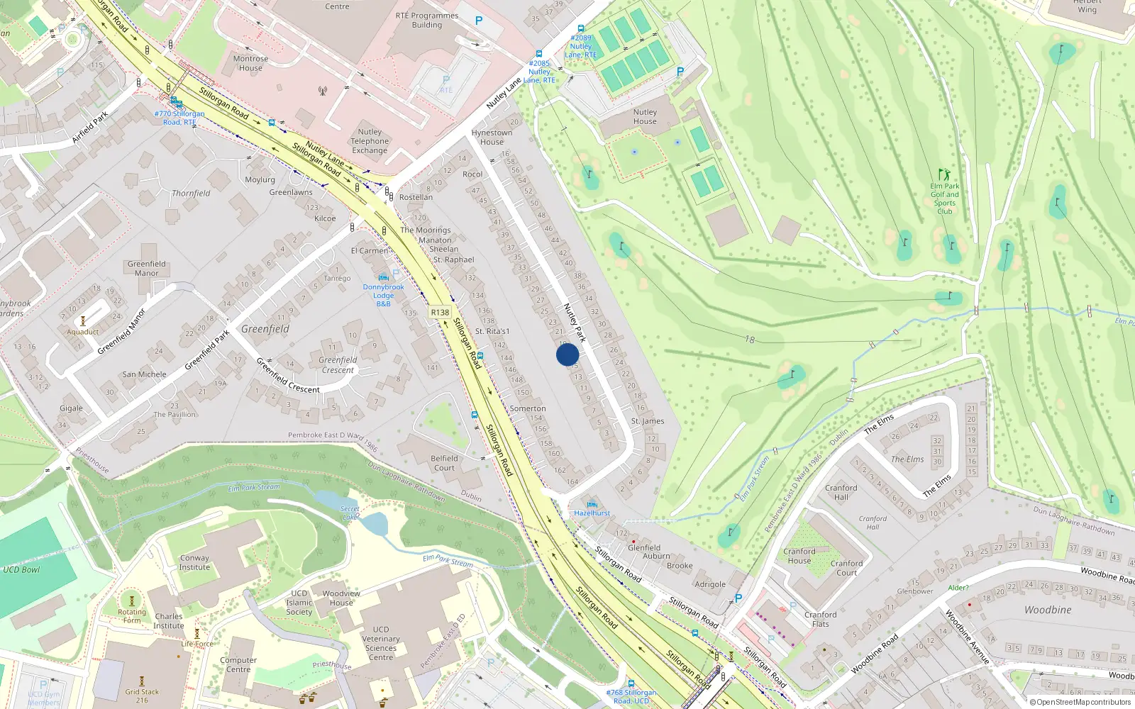 Overhead map showing the location of 17 Nutley Park, Priesthouse