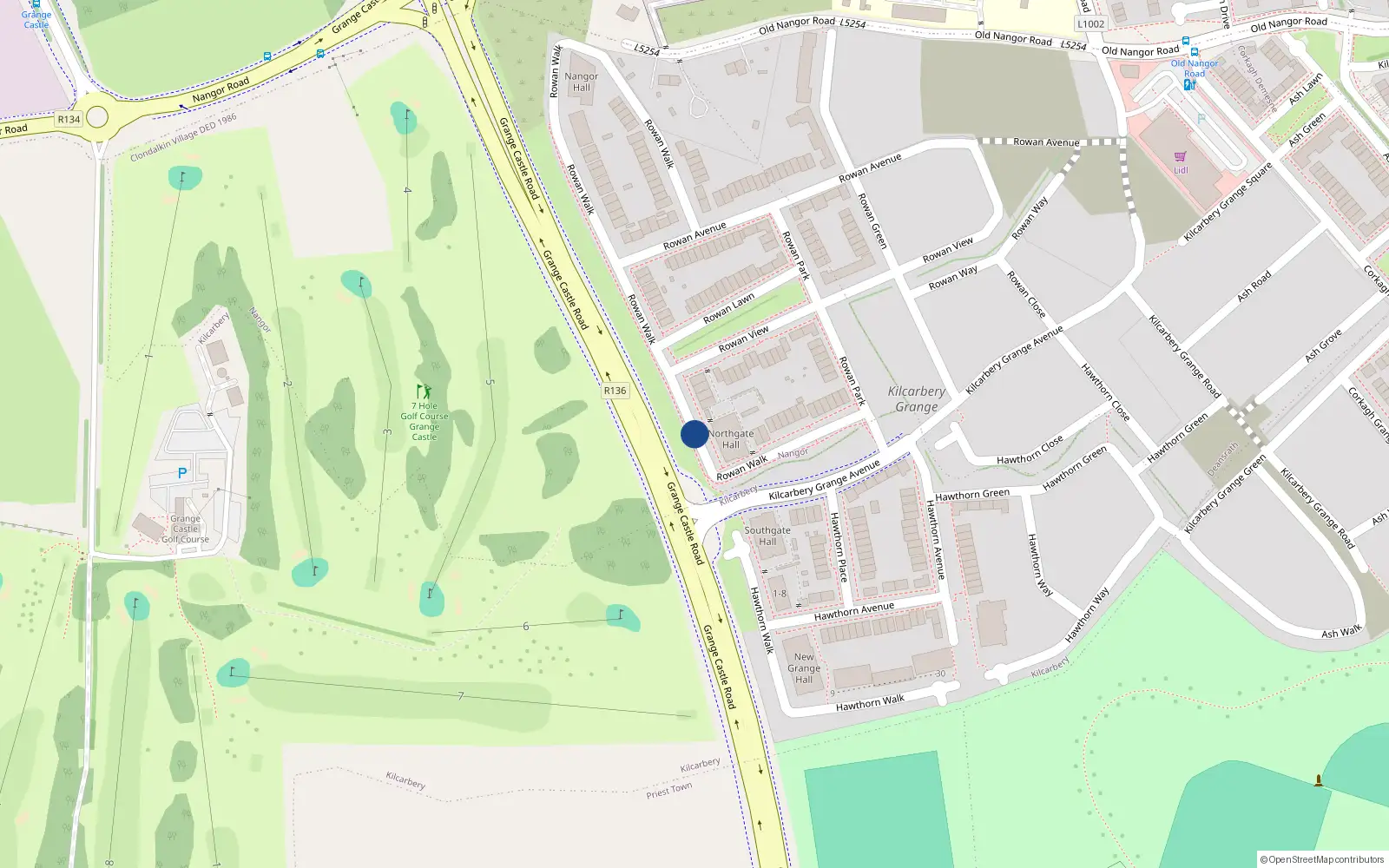 Overhead map showing the location of 17 Rowan Walk, Nangor