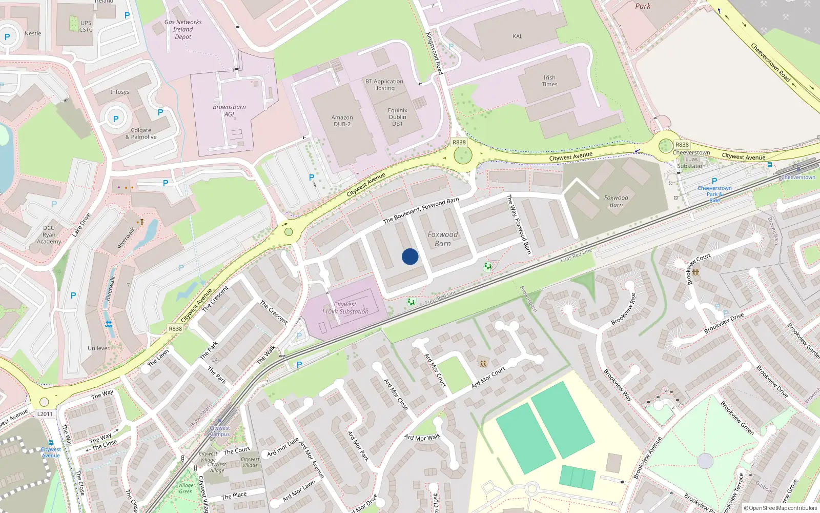 Overhead map showing the location of 17 The Drive, Brownsbarn