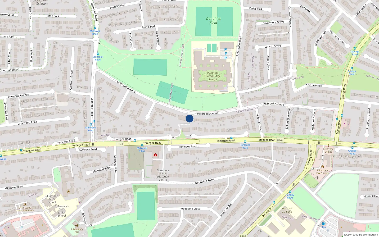 Overhead map showing the location of 17 The Gables, Dublin 5