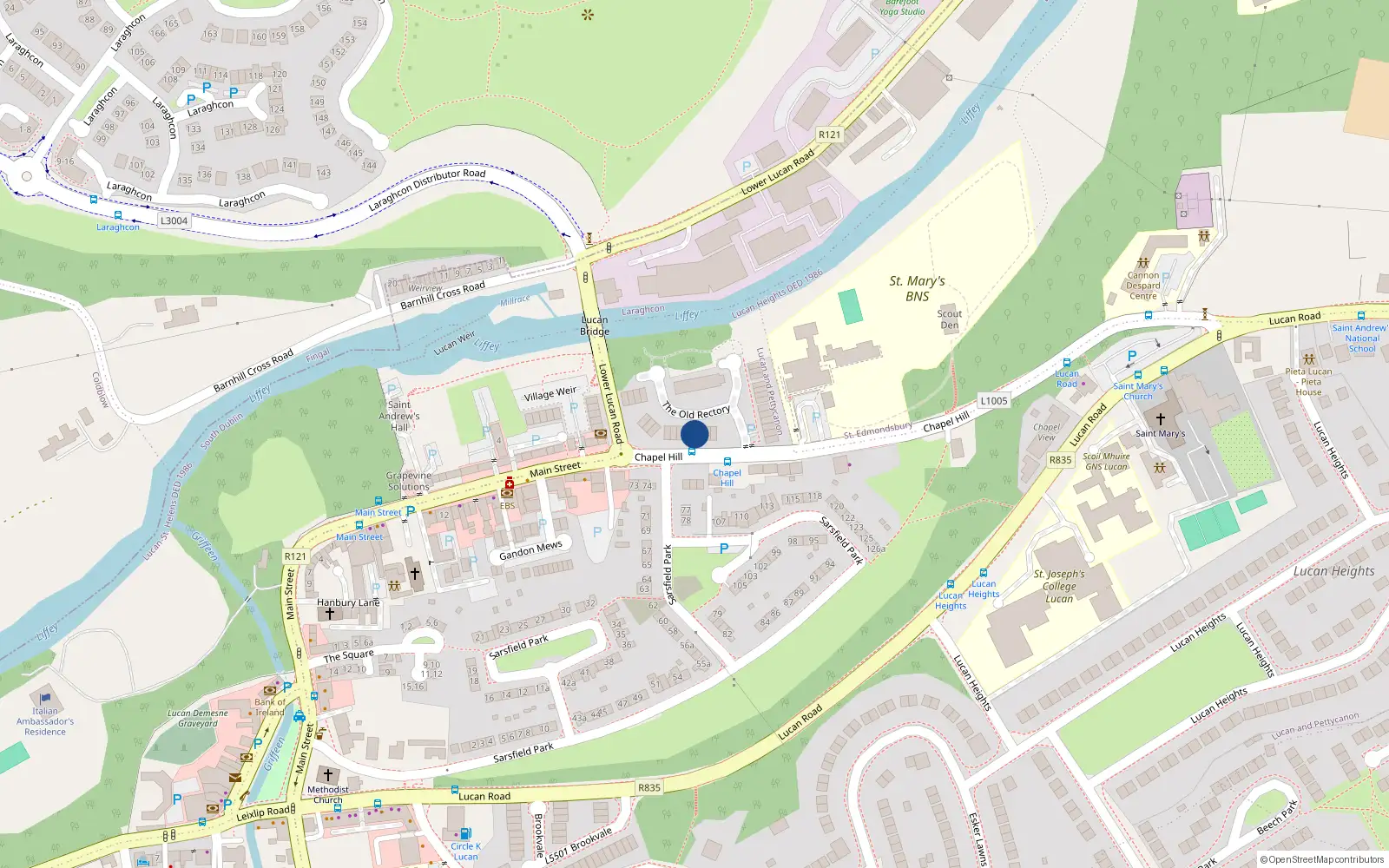 Overhead map showing the location of 17 the Old Rectory, Chapel Hill, Lucan
