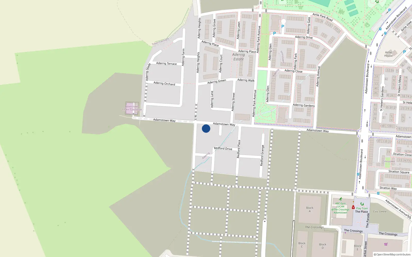 Overhead map showing the location of 177 Adamstown Way, Adamstown