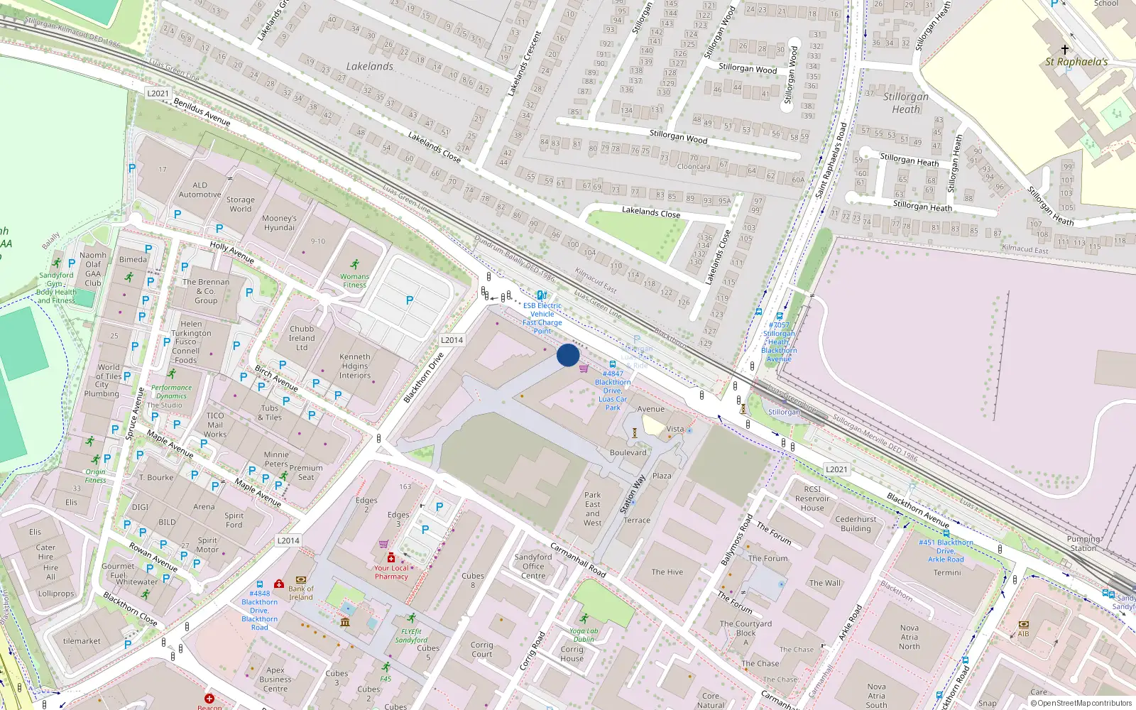 Overhead map showing the location of 177 Grande Central, Sandyford
