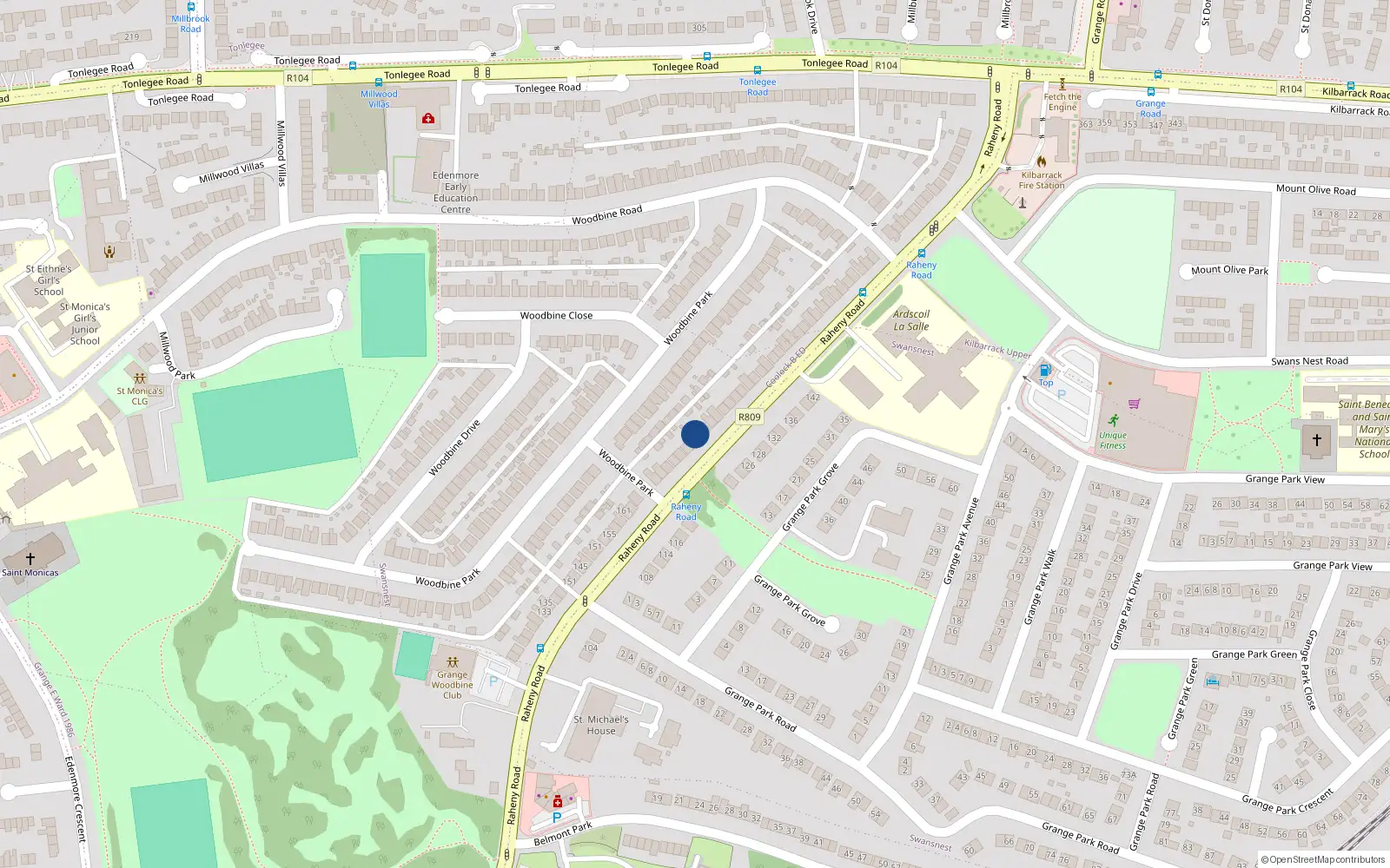 Overhead map showing the location of 177 Raheny Road, Dublin 5, Dublin