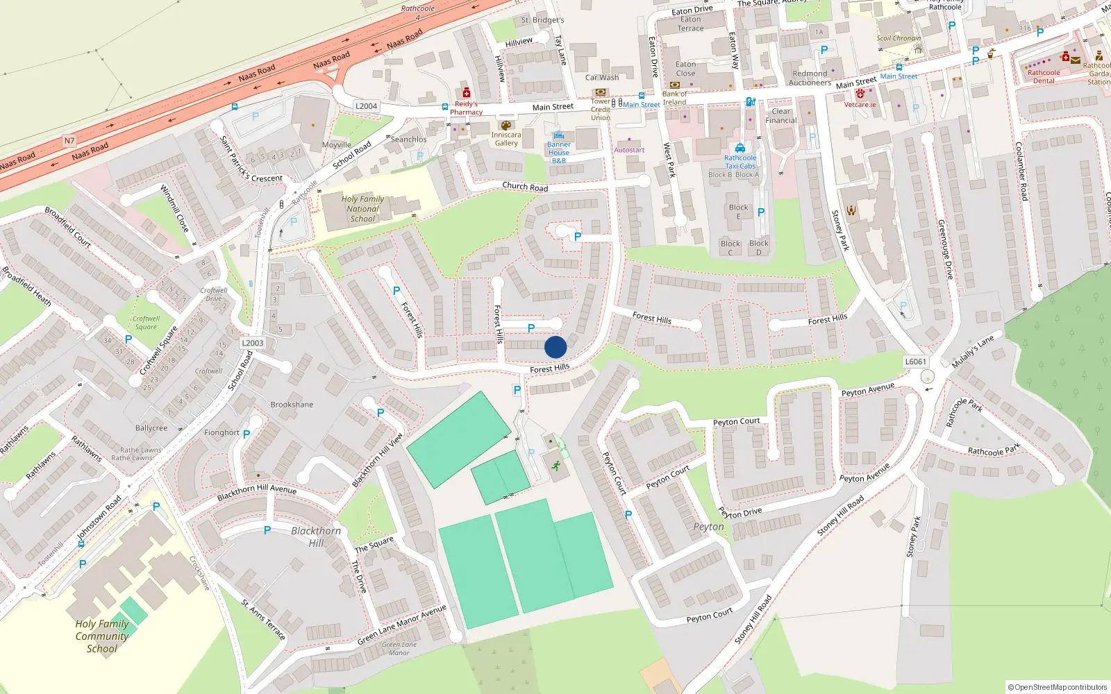 Overhead map showing the location of 179 Forest Hills, Rathcoole