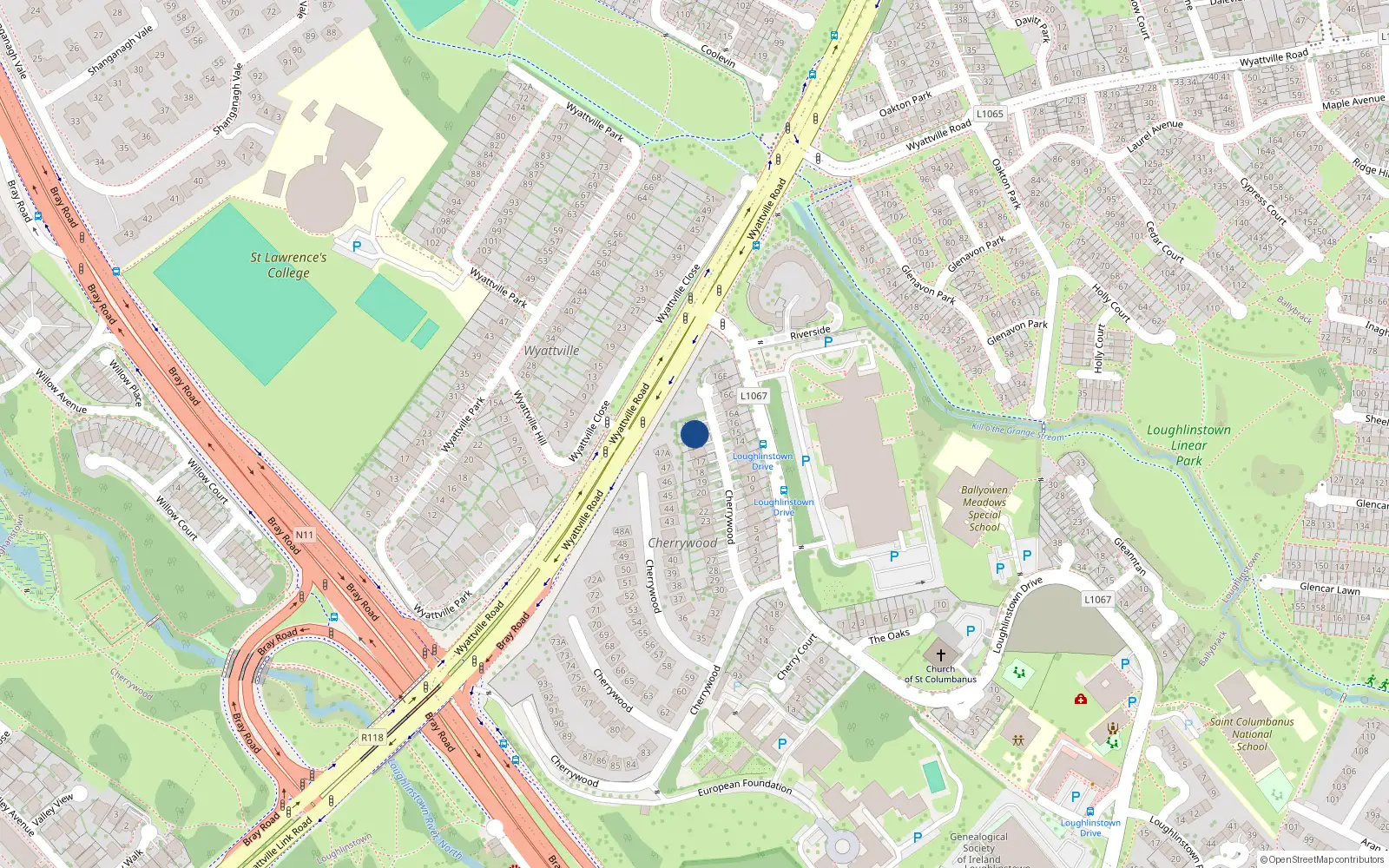 Overhead map showing the location of 17C Cherrywood, Co Dublin