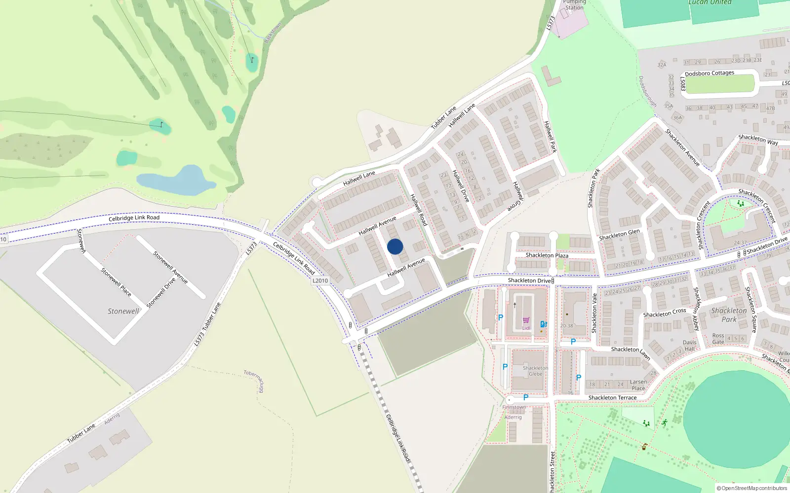Overhead map showing the location of 18 Hallwell Avenue, Adamstown