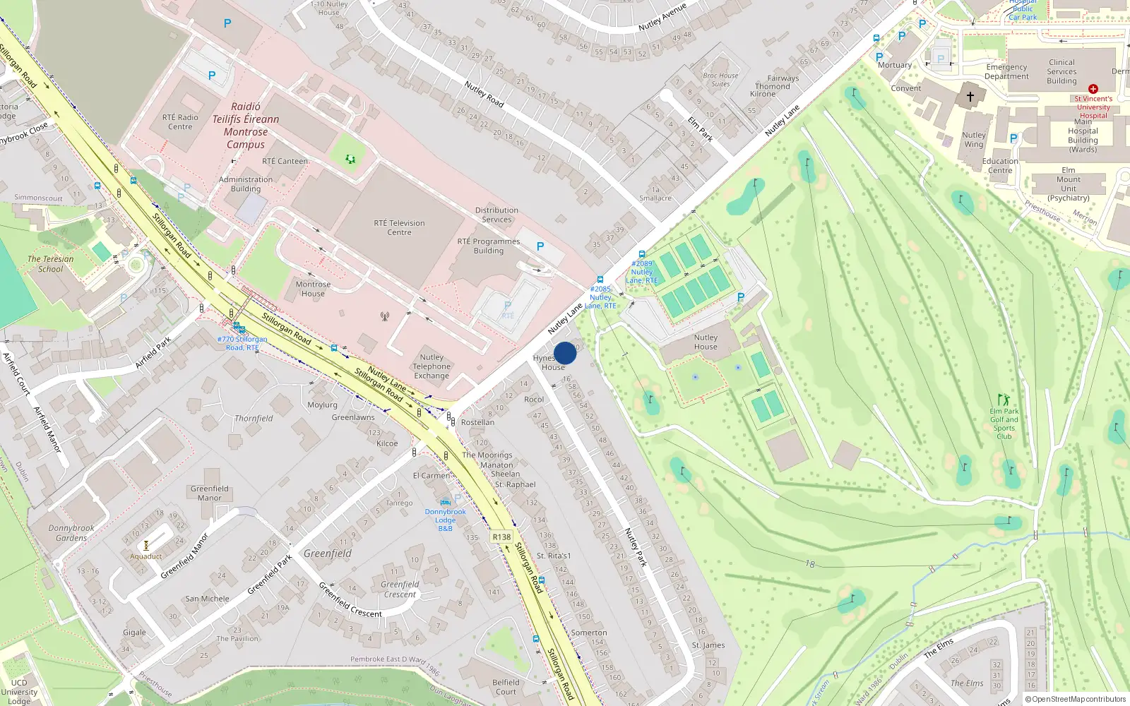 Overhead map showing the location of 18 Nutley Lane, Priesthouse