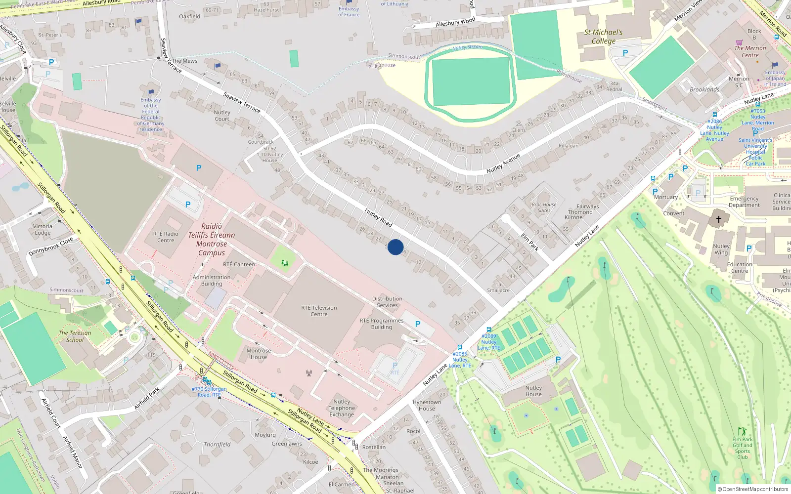 Overhead map showing the location of 18 Nutley Road, Priesthouse