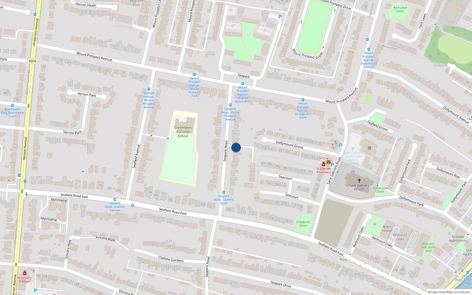 Overhead map showing the location of 18 Seapark Road, Dublin 3