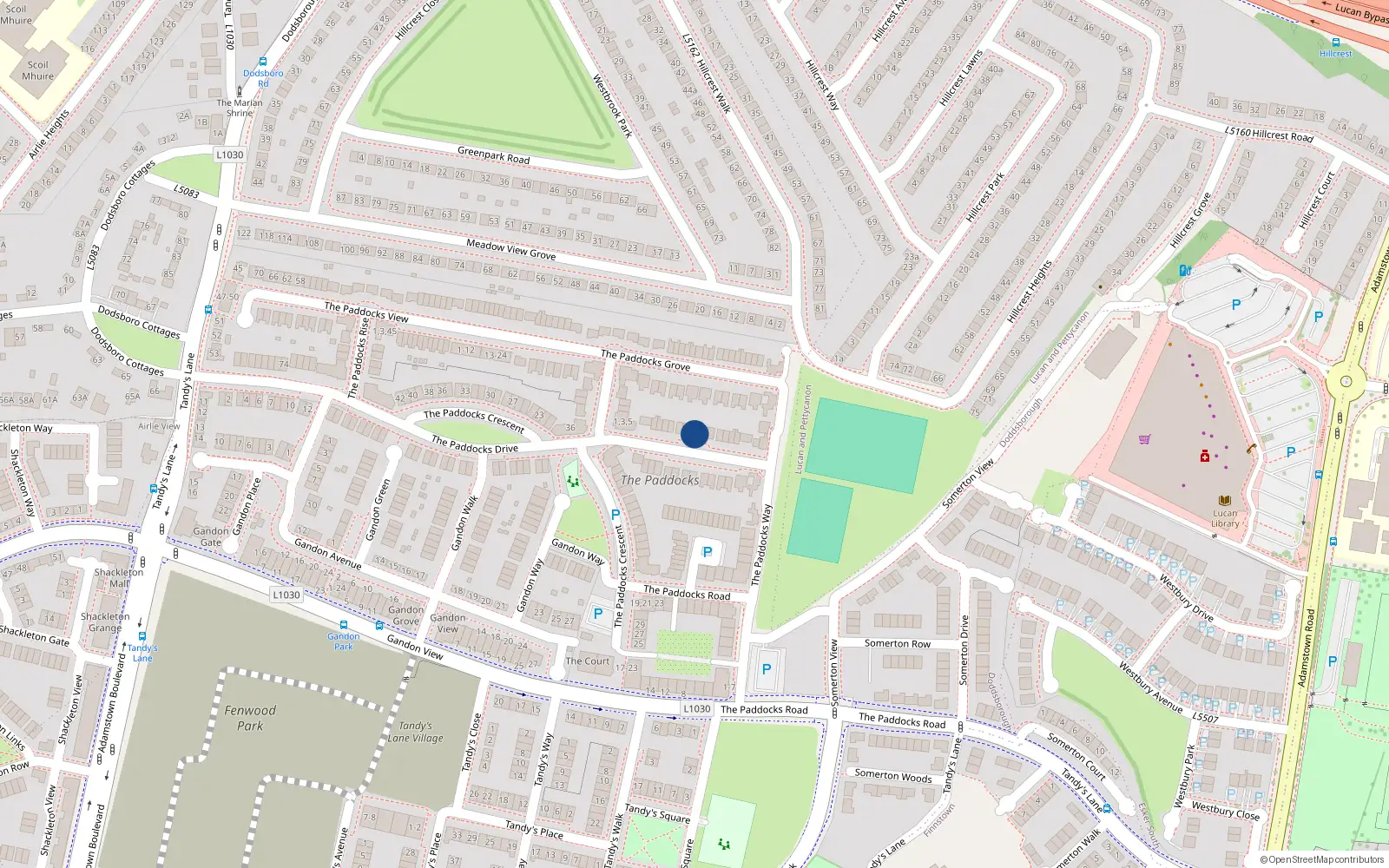 Overhead map showing the location of 18 The Paddocks Drive, Adamstown